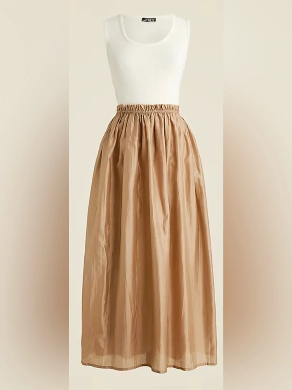 J.Crew Gathered-waist mixy dress in ivory